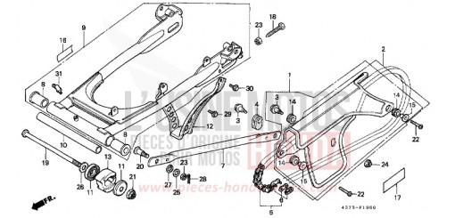 GABEL, HINTEN/KETTENGEHAEUSE XL125SB de 1981